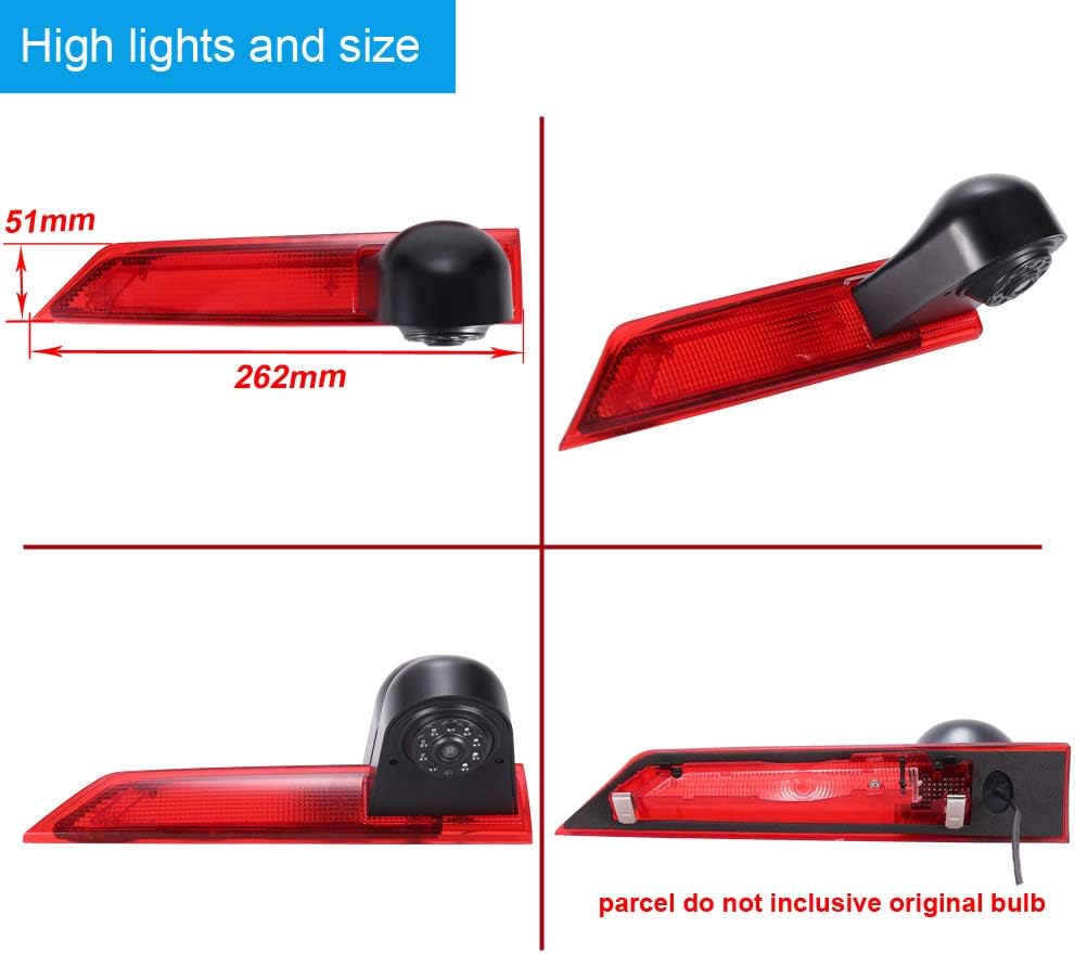 Roof Top Mount Brake Lamp Camera Reverse Rear View Backup Camera for Ford Transit Custom 2012-2016 U59197