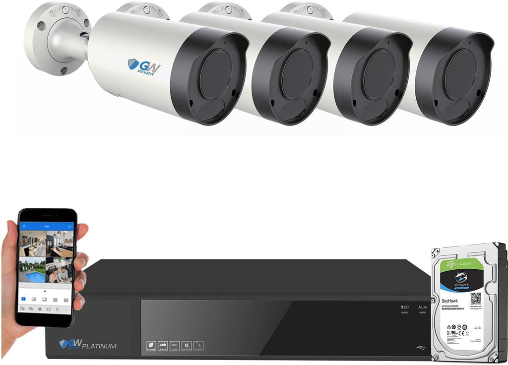 8 Channel 4K NVR 8MP H.265+ IP PoE Security Camera System with 4 Varifocal Zoom Cameras A650
