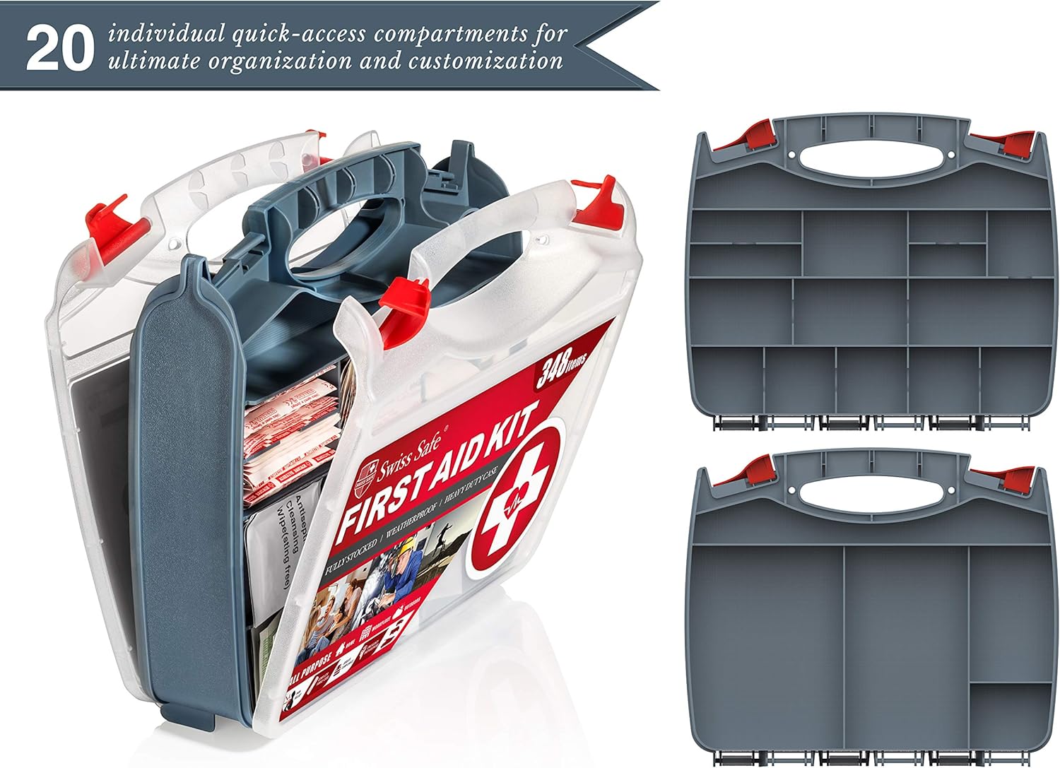 2-in-1 Hardcase First Aid Kit (348 Piece) + Bonus Mini Kit (32 Piece) R31031