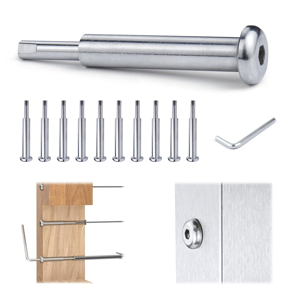 10Pair Cable Railing Kit Invisible 1/8 Swage Tensioner T316 Stainless Steel J2795