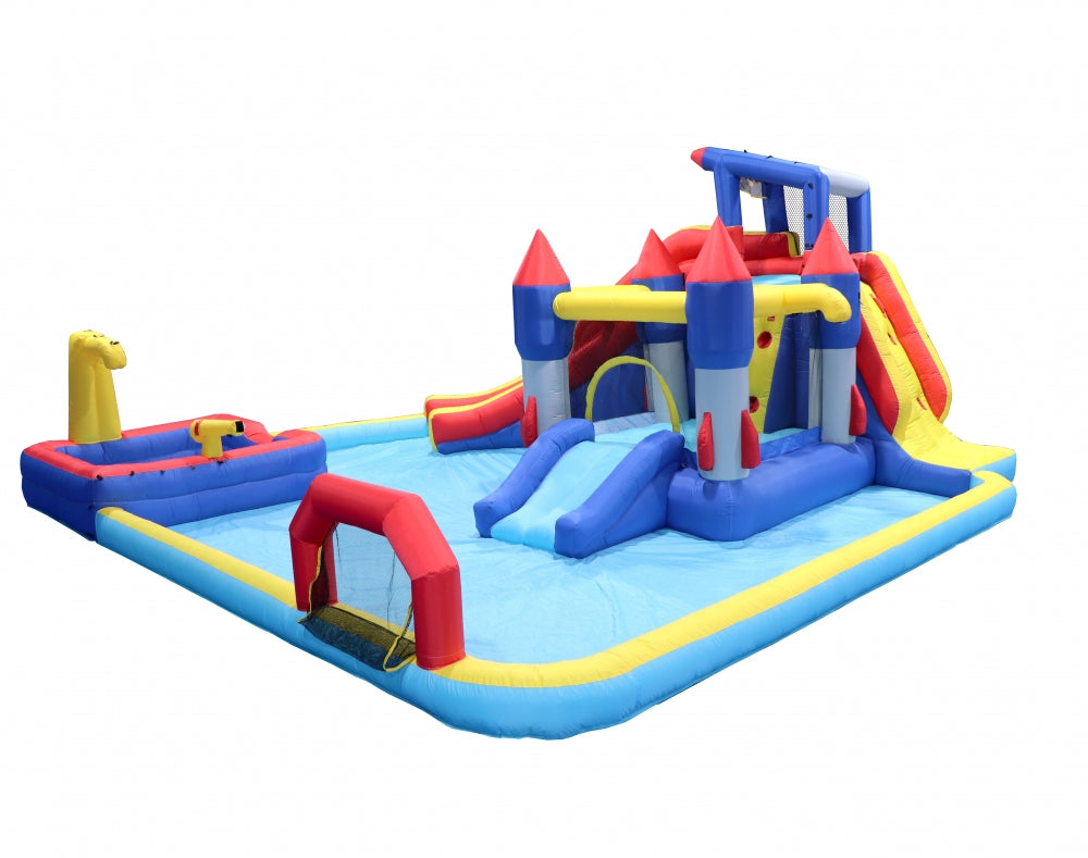 7 in1 Inflatable Water Bounce House with Splash Pool A876
