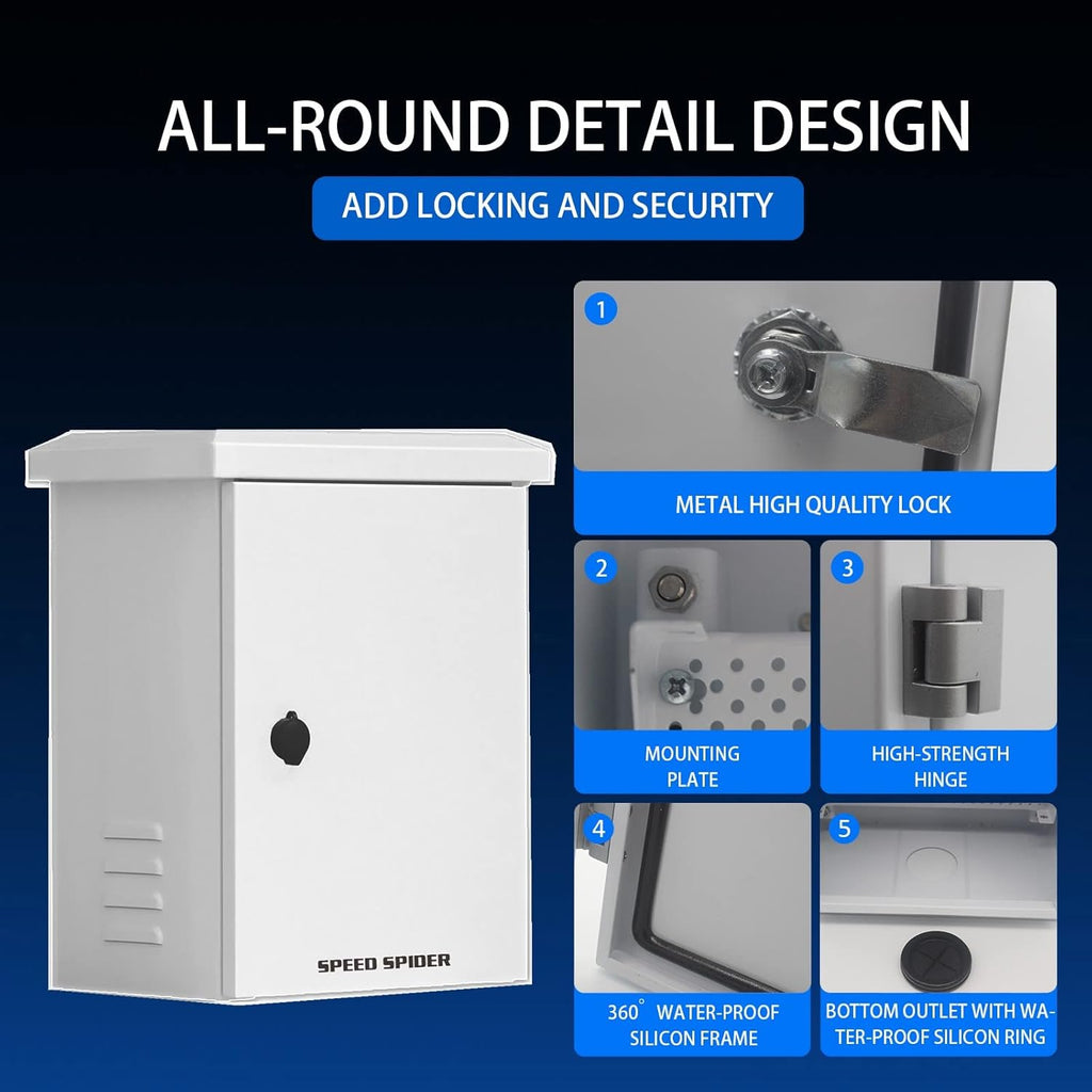 Outdoor Stainless Steel Junction Box IP55 with Mounting Plate T441