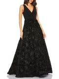 Rosette Embellished Evening Dress O55496