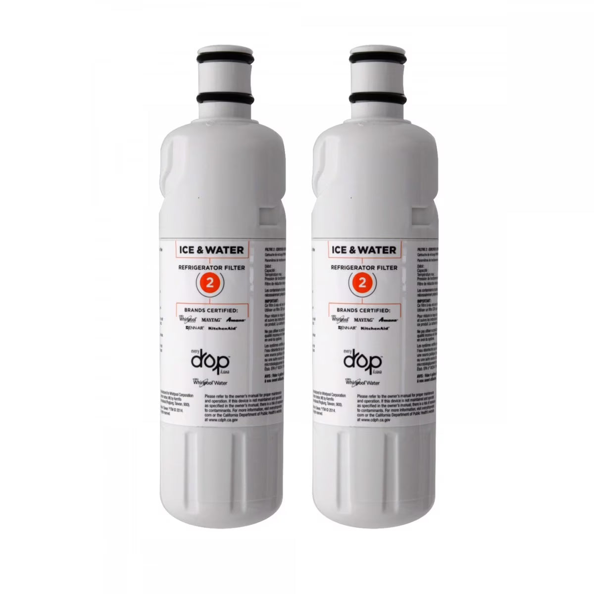2 Pack Refrigerator Ice & Water Filter U337338