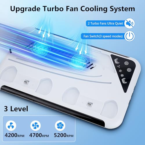 PS5 Slim Stand with Cooling Fan, Controller Charging Station, 13 Game Storage Y57159