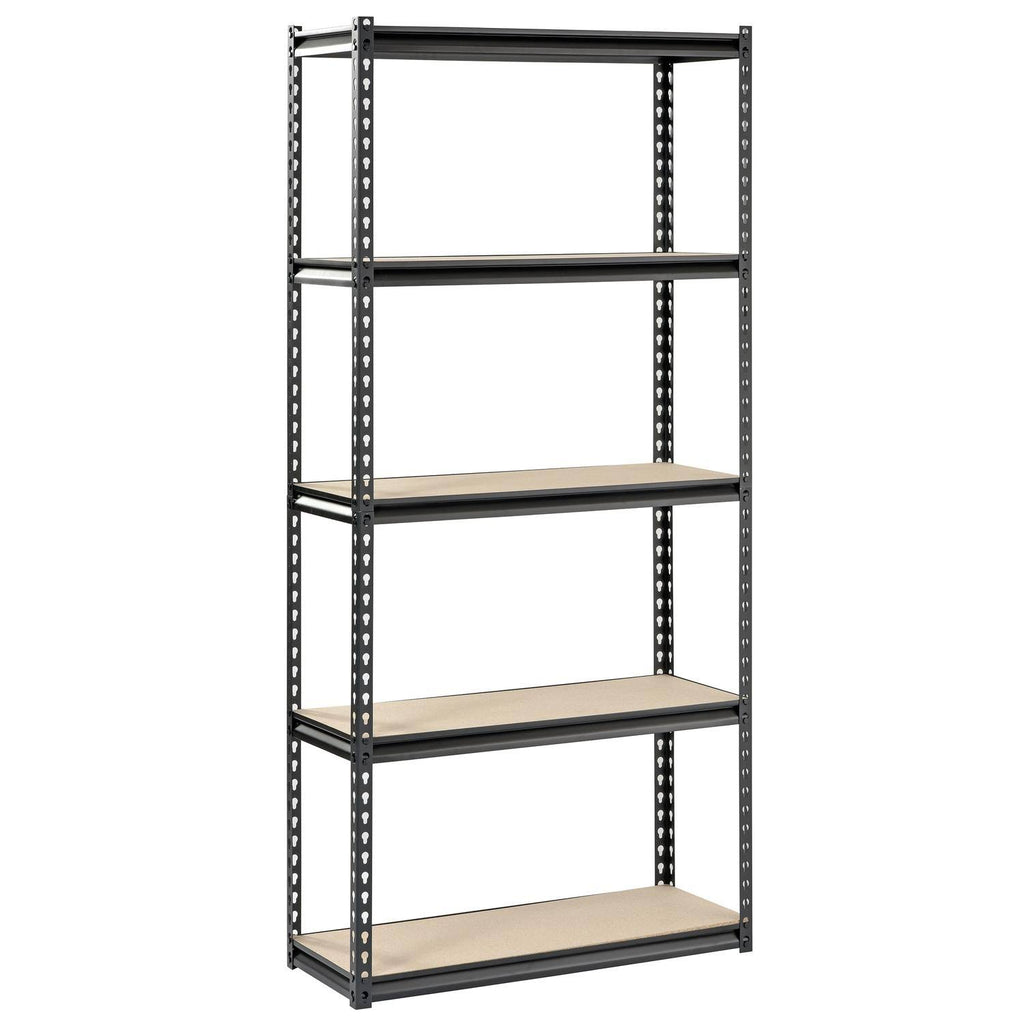 Steel Storage Rack, 5 Adjustable Shelves, 3200 lb. Capacity, Black X736