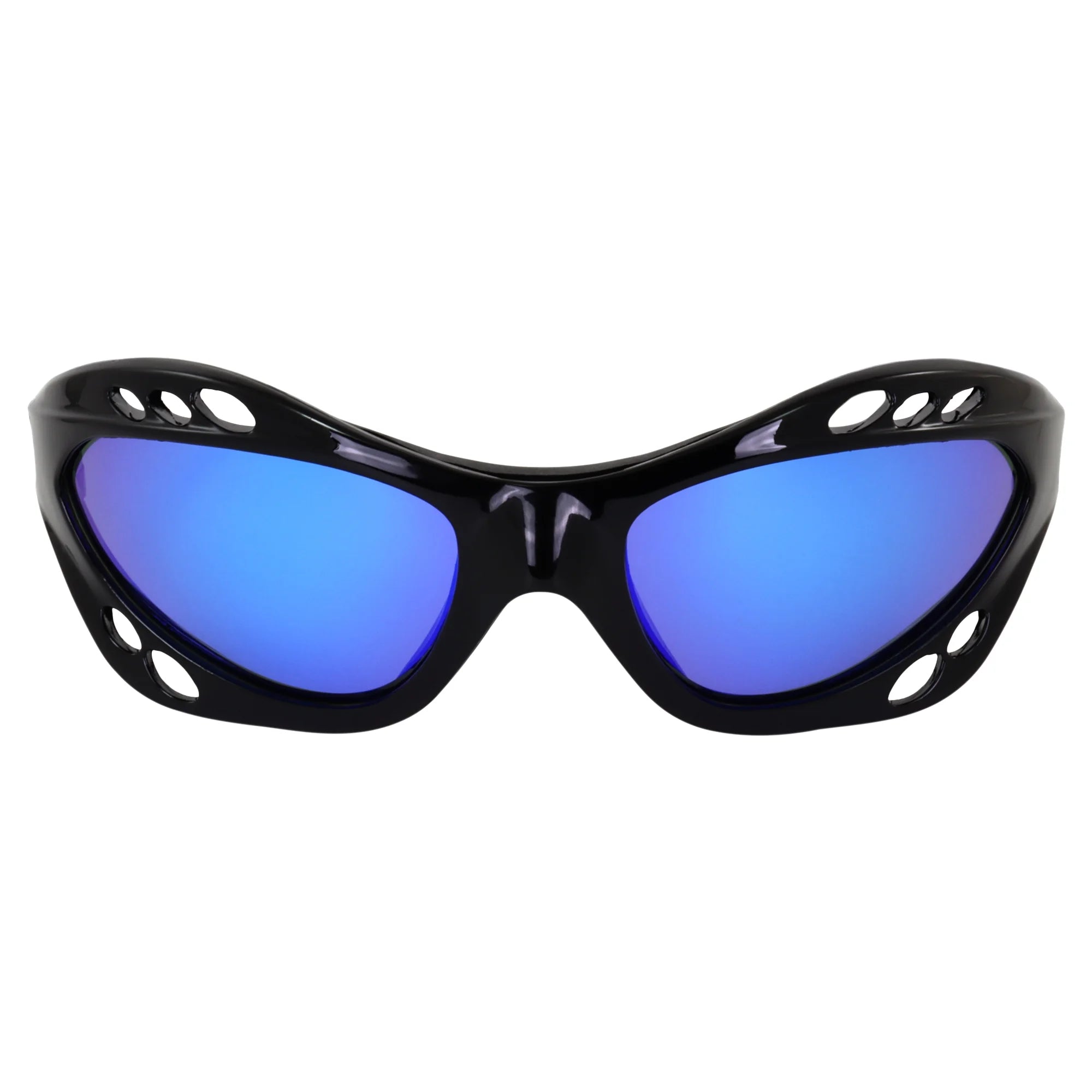 3 Pairs Padded Polarized Sunglasses with Strap Black Frame Smoke Blue & Green Mirror Lenses M140759
