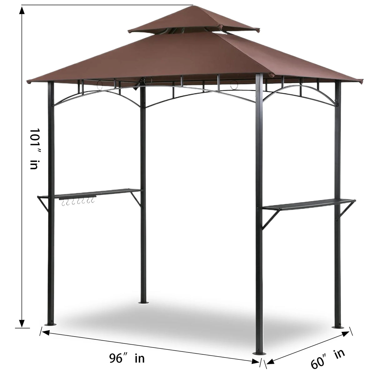 Brown Hardtop Grill Gazebo Tent L8623