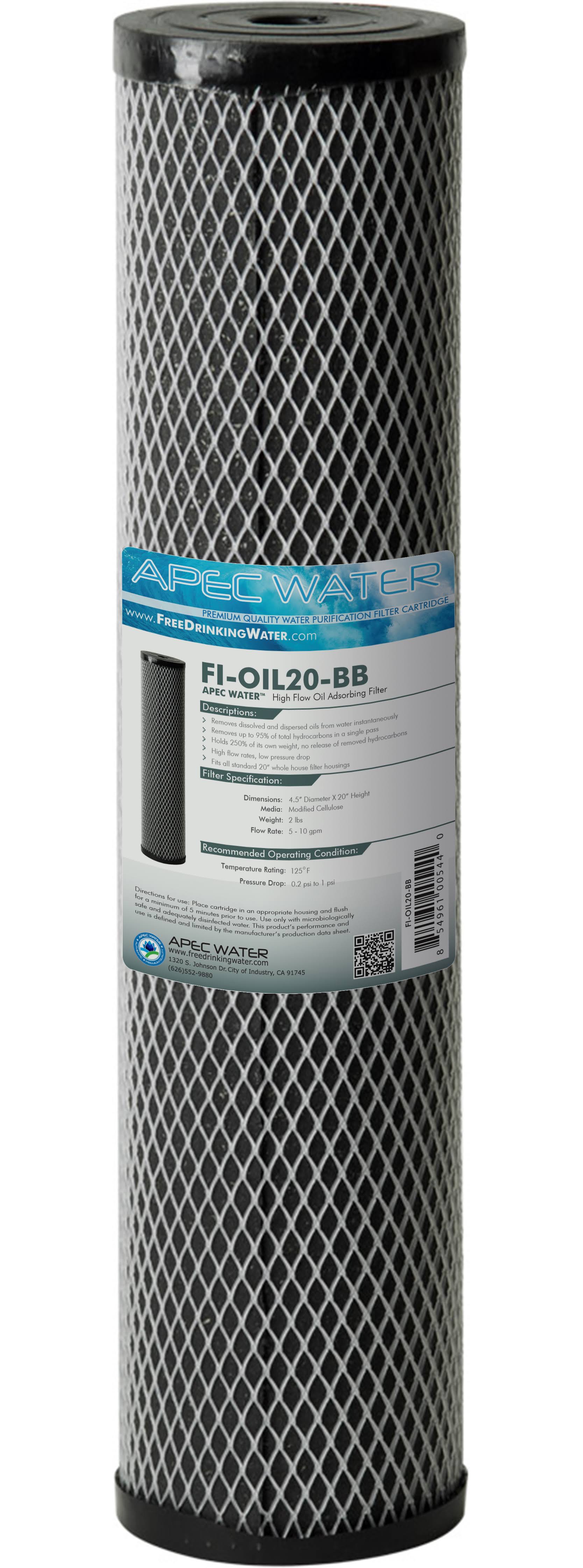 High Flow Oil Adsorbing Filter Cartridge, 20 inch x 4-1/2 inch Big Blue Filter H17106