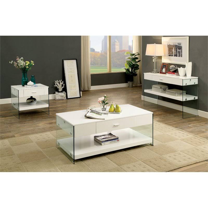 White Storage Console Table S659969