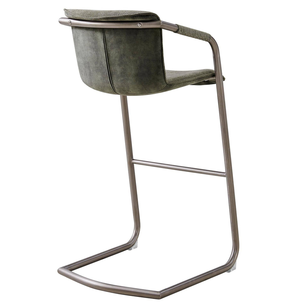 Sage Green Velvet Fabric Bar Stool Q30373