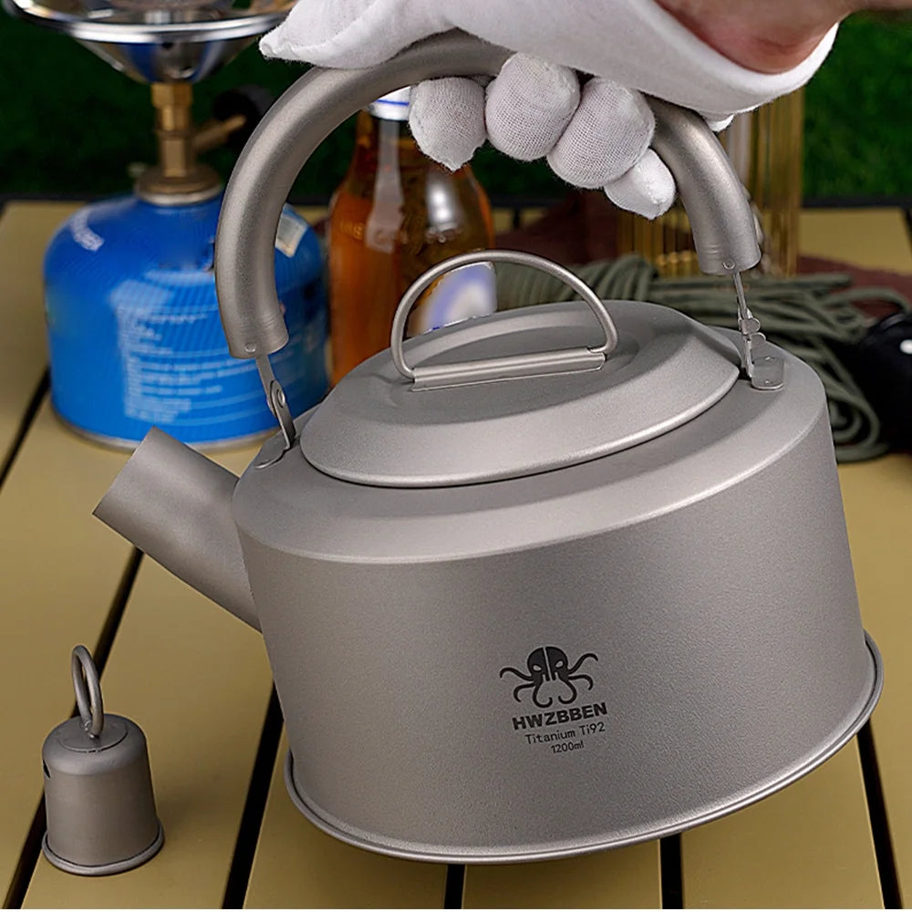 Portable Stainless Steel Camping Tea Pot Coffee Pot, 1200ml G135845