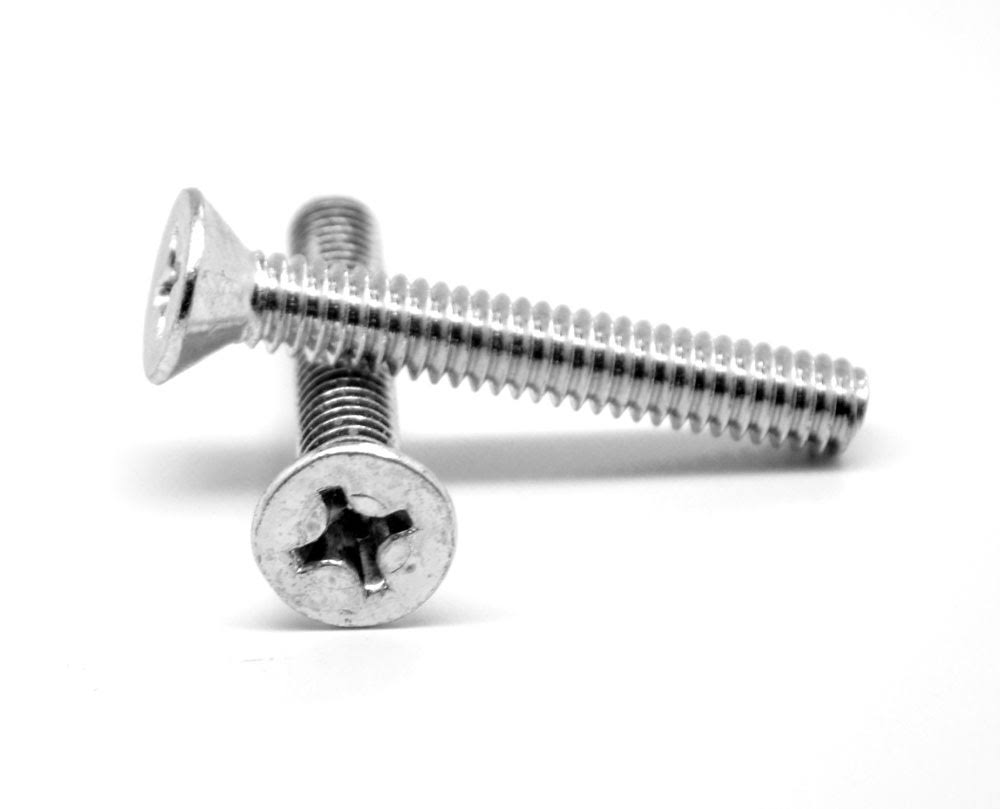 Coarse Thread Machine Screw Phillips Flat Head Low Carbon Steel Zinc Plated Pk 10000 Y601482