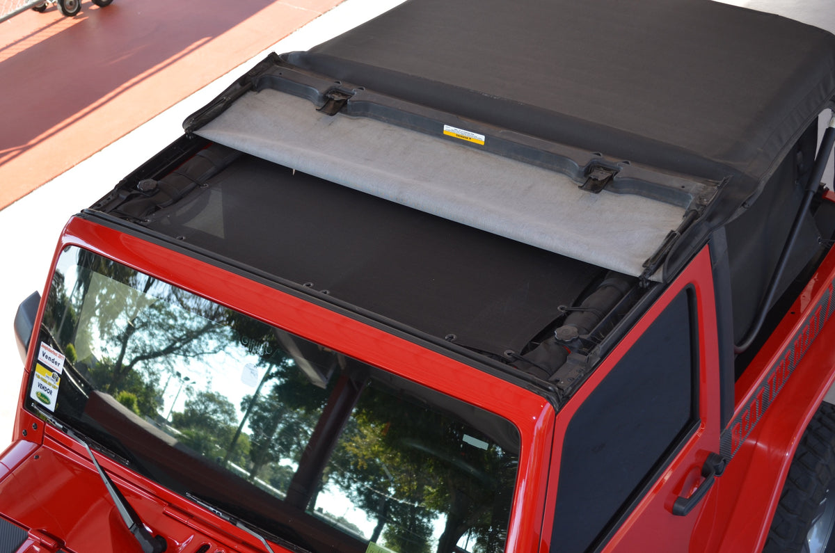 Jeep Wrangler Mesh Shade Top Sunshade UV Protection Accessory for JK 2-Door W234
