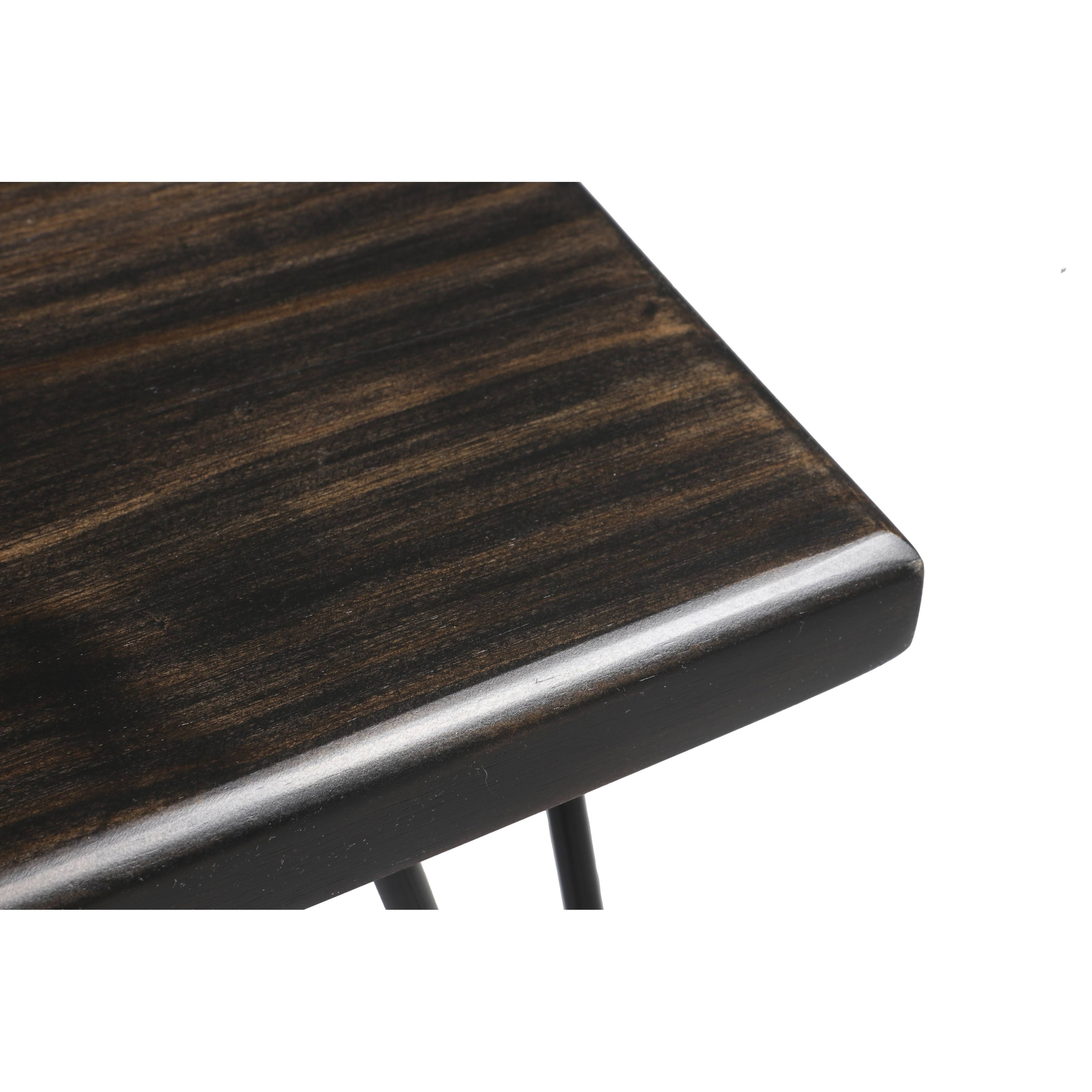 Dark Brown Wood Bench L326