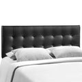 Black Faux Leather Full Size Headboard Y858766