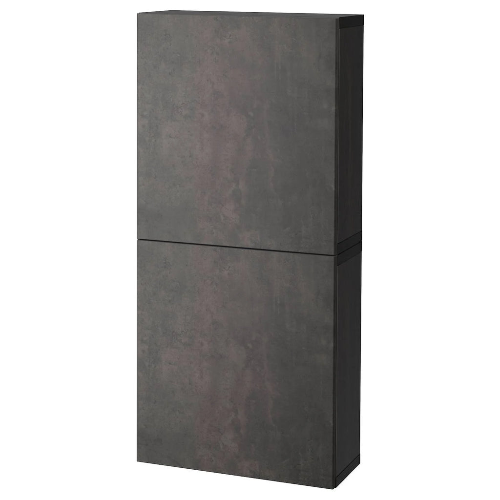 Black-Brown Wall Cabinet with 2 Doors N12955