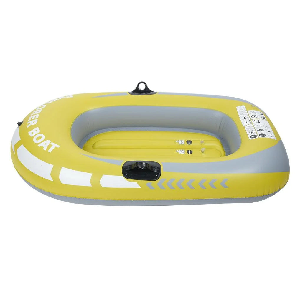 Yellow PVC Inflatable One Person Rowing Air Boat J7008