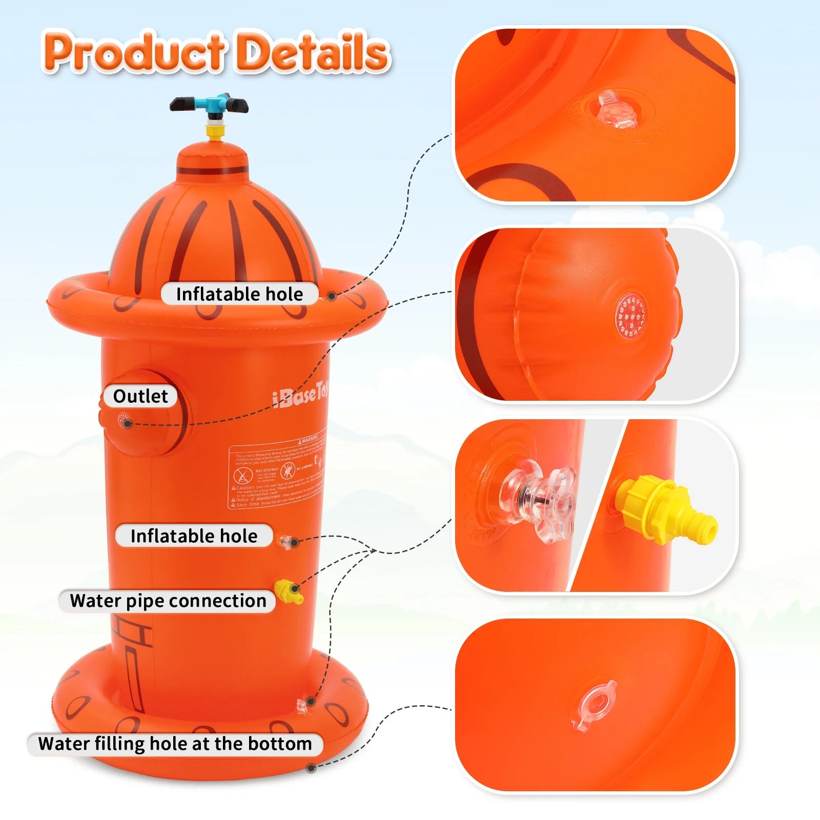 Inflatable Hydrant Water Sprinkler Toy Q226