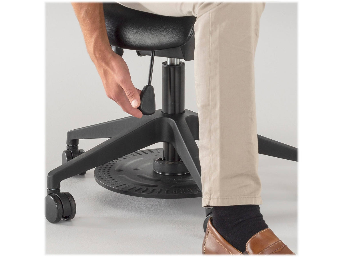 Saddle Swivel Stool with Plastic and Vinyl L66407