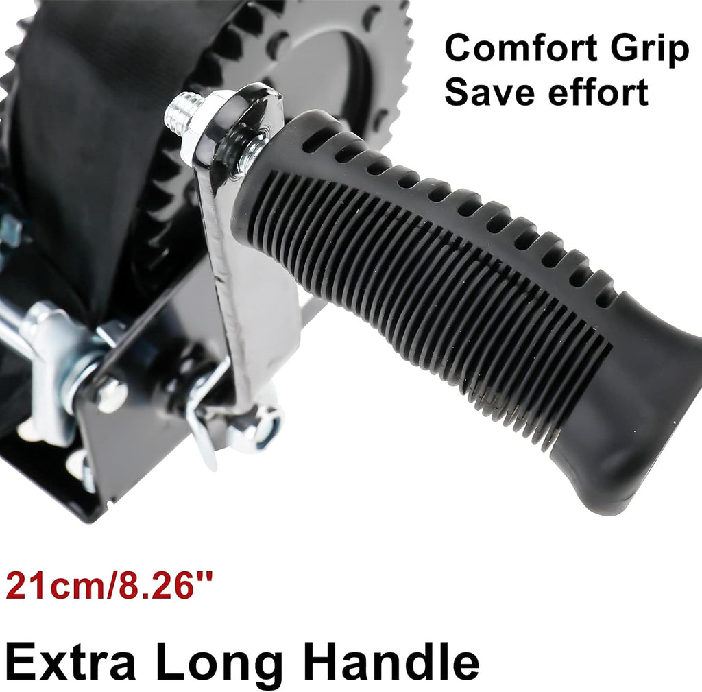 Heavy Duty Hand Winch 2000LBS with 25-Foot Strap, Pack of 2 L244
