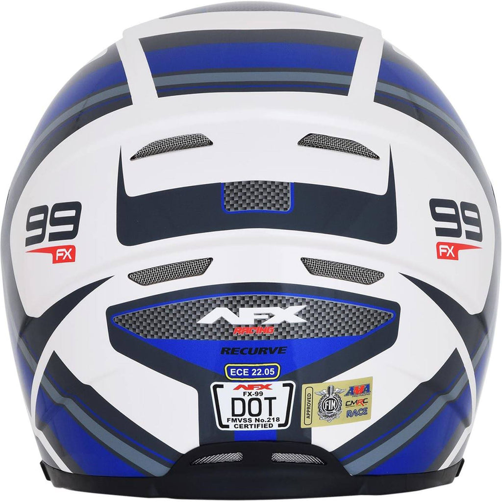 Pearl White/Blue Recurve Helmet C299