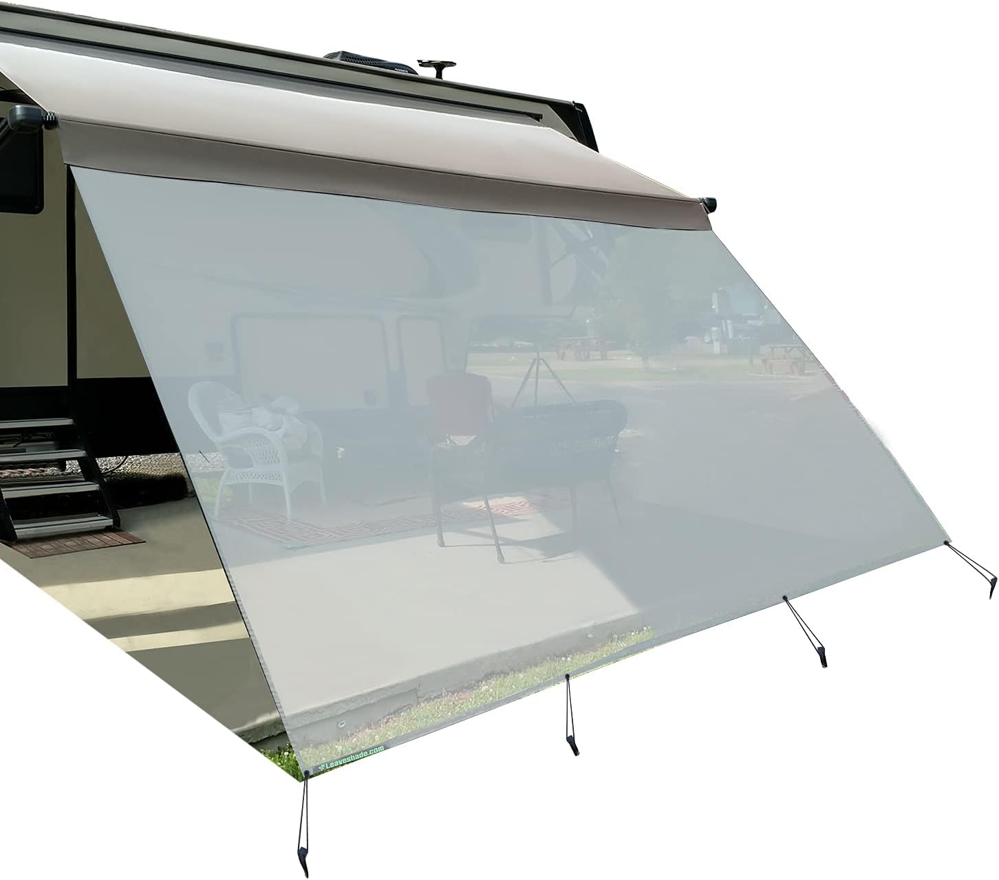 Navy Blue Mesh RV Awning Sunshade Screen 7' X 12' 3'' F380920
