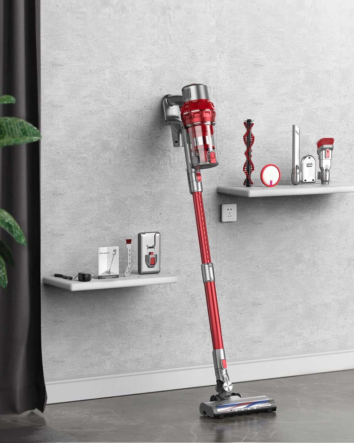Cordless Stick Vacuum with 380W 26KPa 35min Runtime Detachable Battery S357