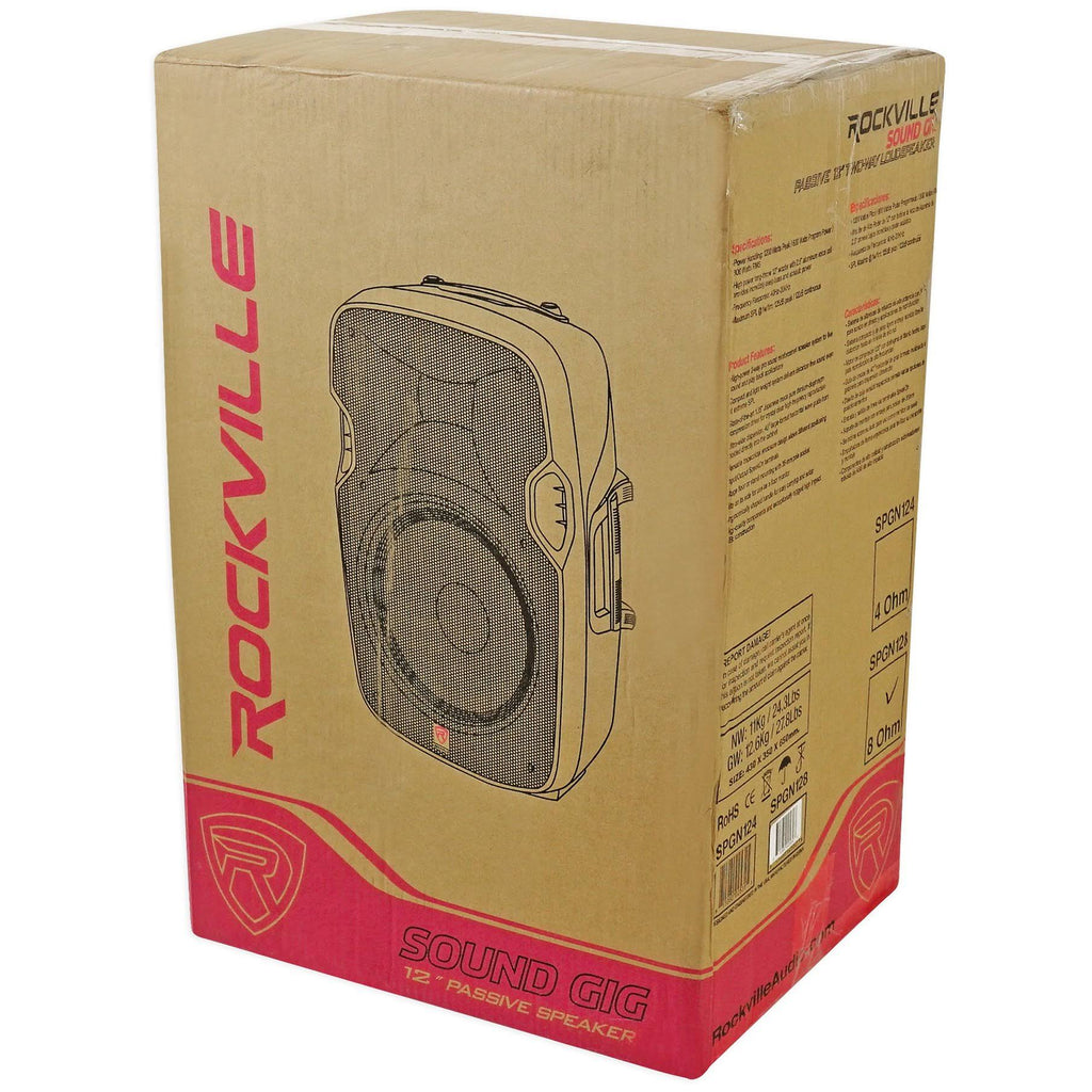 12x22 Passive 1200W DJ PA Speakers with Stands and Cables V63117
