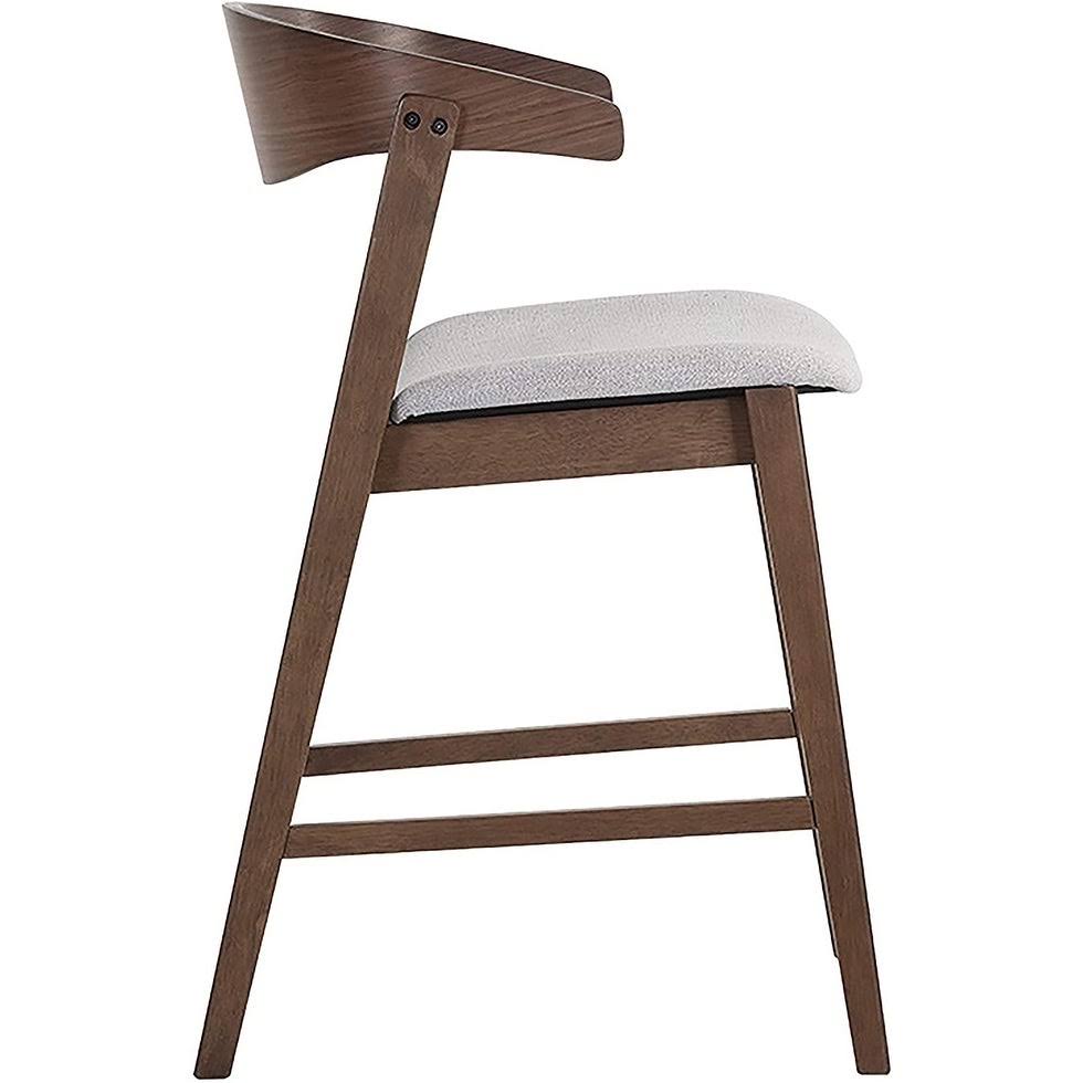 Wood Counter Table Set with 2 Counter Stools in Light Gray D69153
