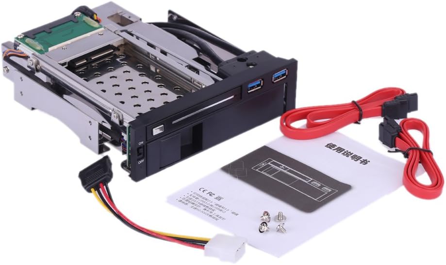 Dual Bay 3.5 + 2.5 Inch SATA III Hard Drive SSD Tray Caddy Internal Mobile Rack Enclosure Docking Station with USB 3.0 Port Hot Swap Pack of 2 A445