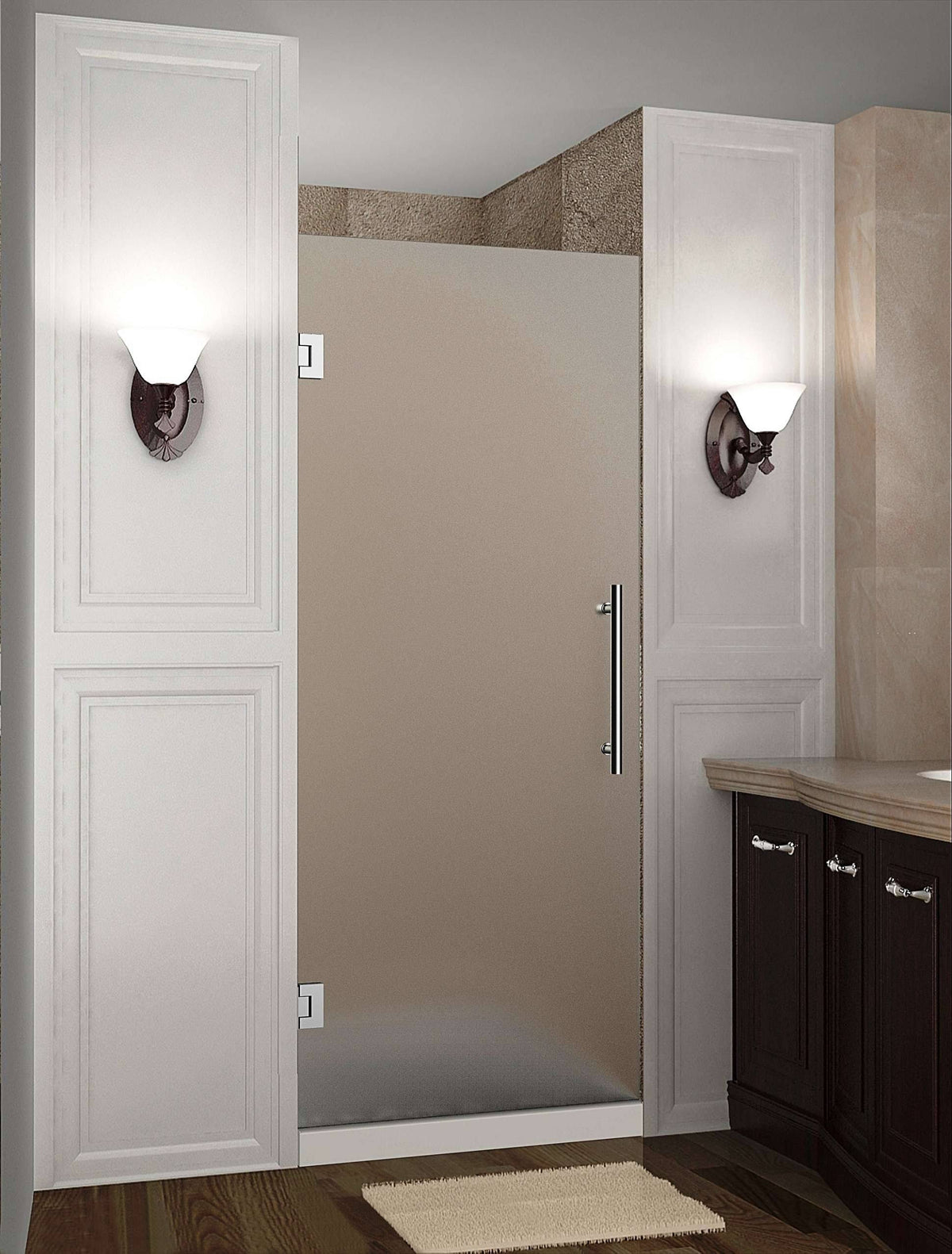 Frosted Glass Frameless Hinged Shower Door B850160