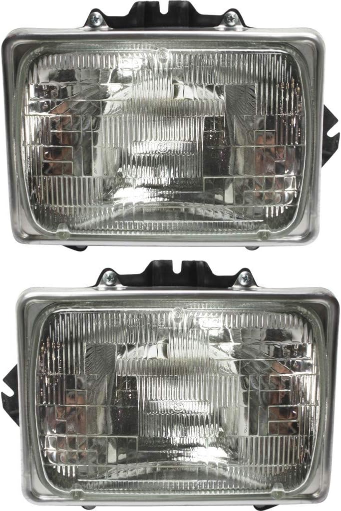 Halogen Sealed Beam Headlight Assembly Pair for Ford E-350 Econoline 1992-1998 A5795