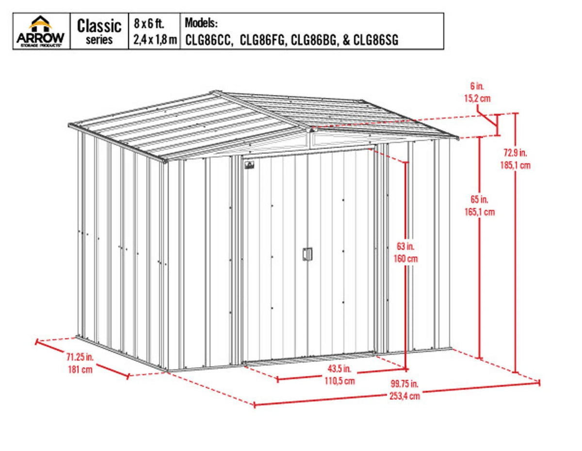 Blue Grey Steel Storage Shed R1945