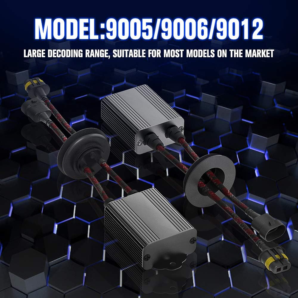 Decoder Canbus Resistor Anti-Flicker Error Free Harness for LED Headlight Conversion Kit (1 Pair) Pack of 2 U3983