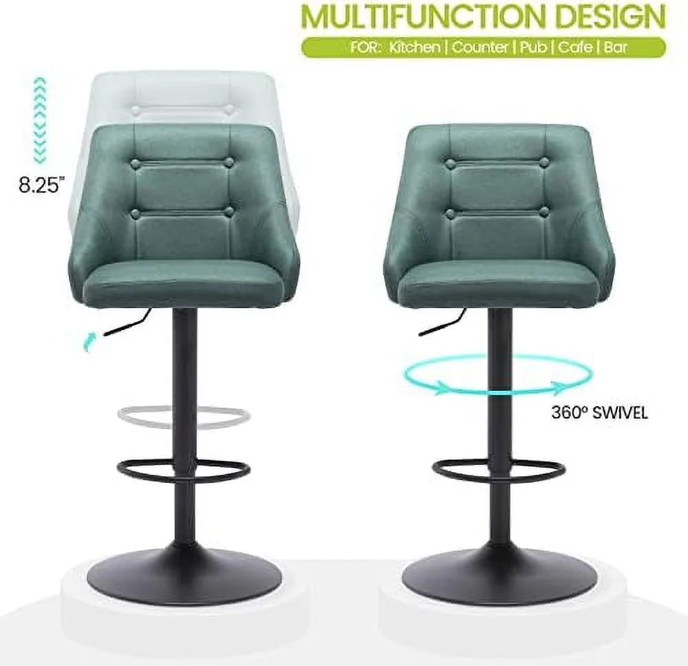 Swivel Fabric Tufted Barstool with Back, Light Grey W60109