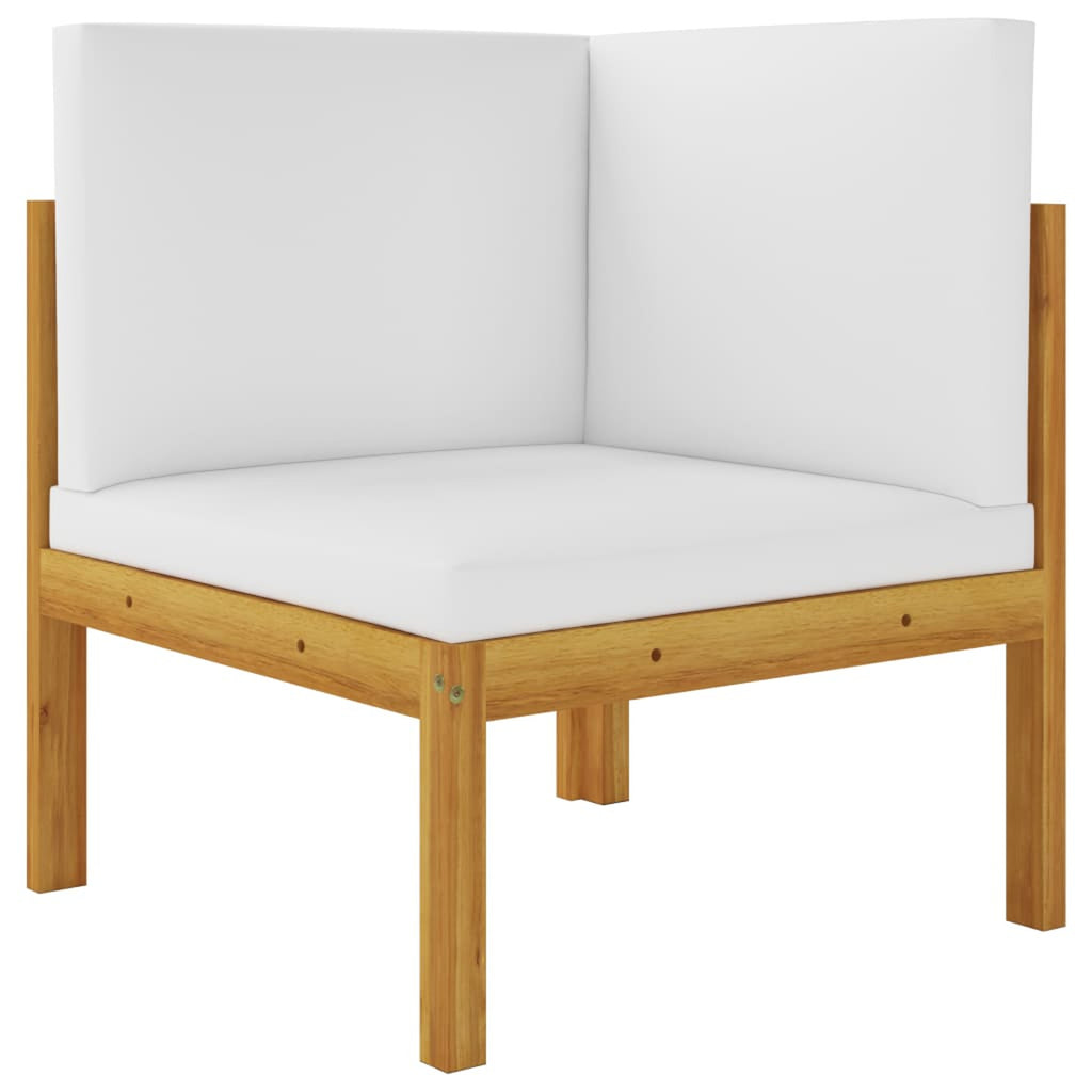 6 Piece Acacia Wood Patio Lounge Set with Cream White Cushion K4926