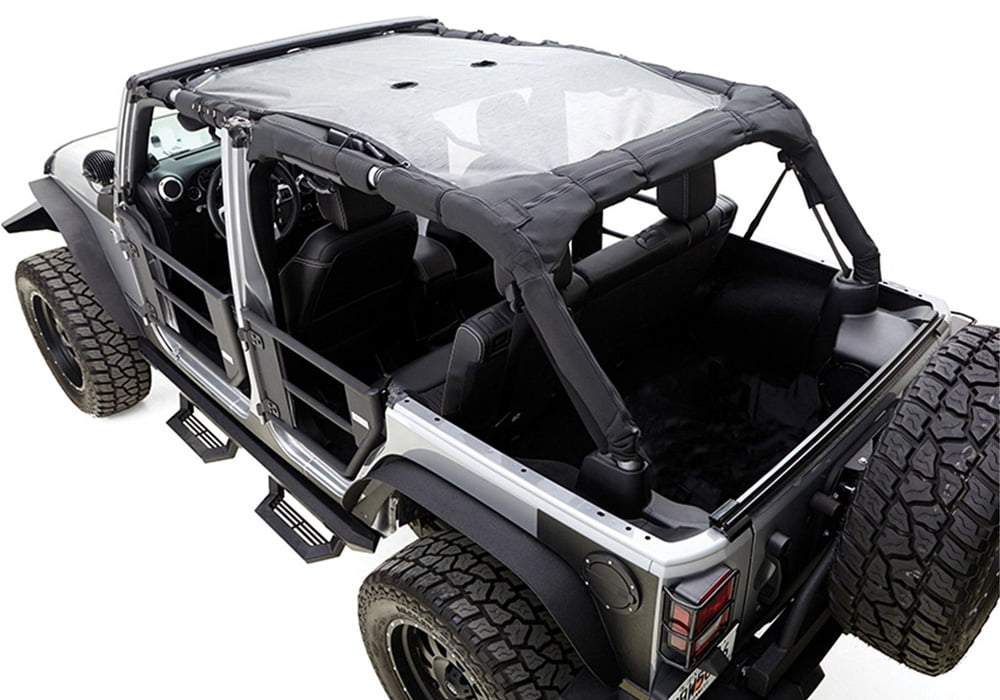 Black Mesh Shade Full Length Top for Jeep Wrangler JK Unlimited 4-Door Z59690