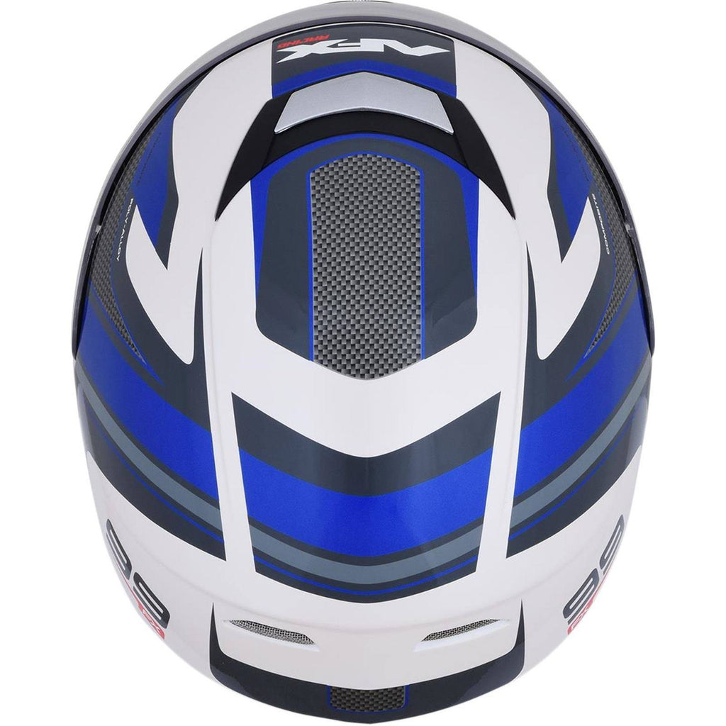 Pearl White/Blue Recurve Helmet C299