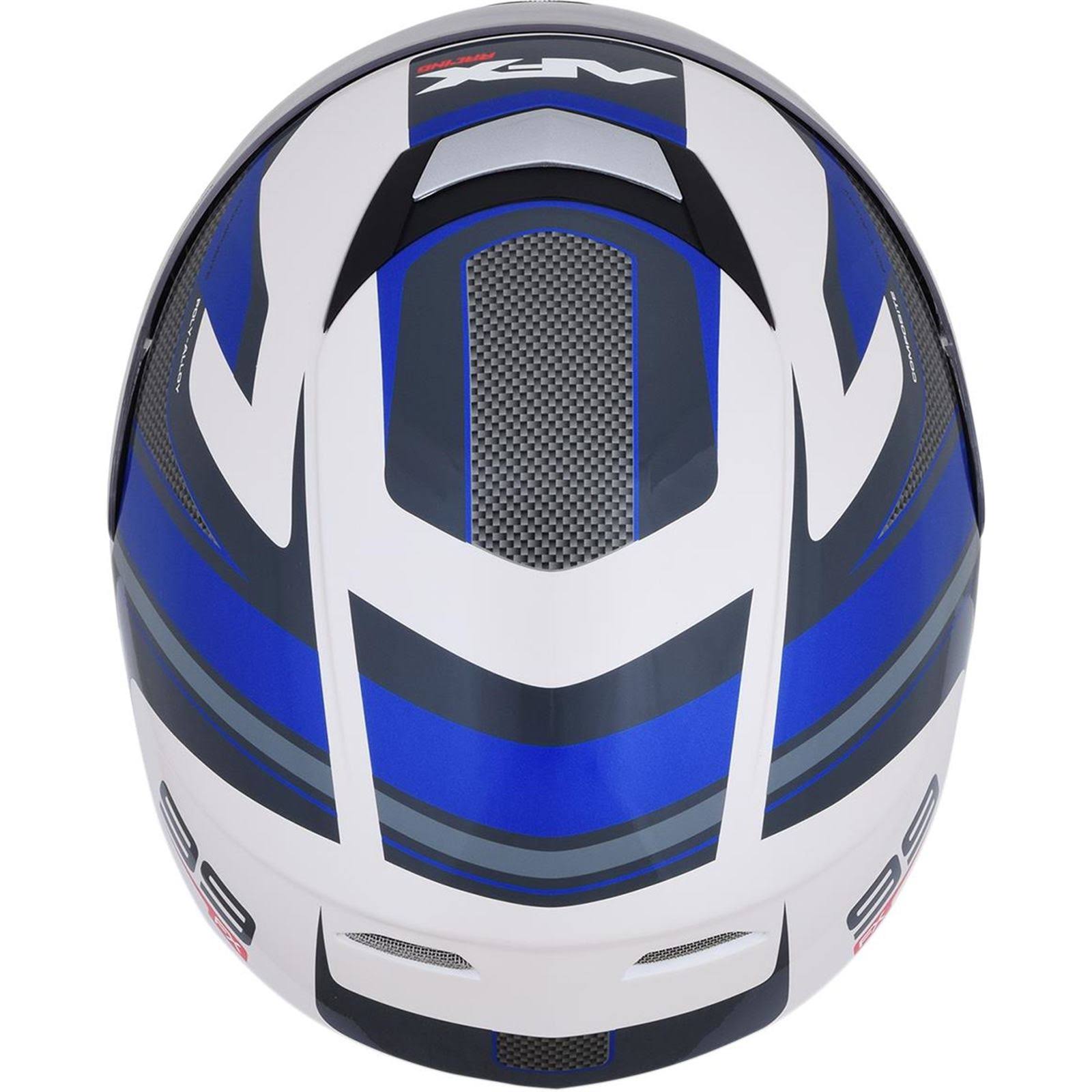 Pearl White/Blue Recurve Helmet C299