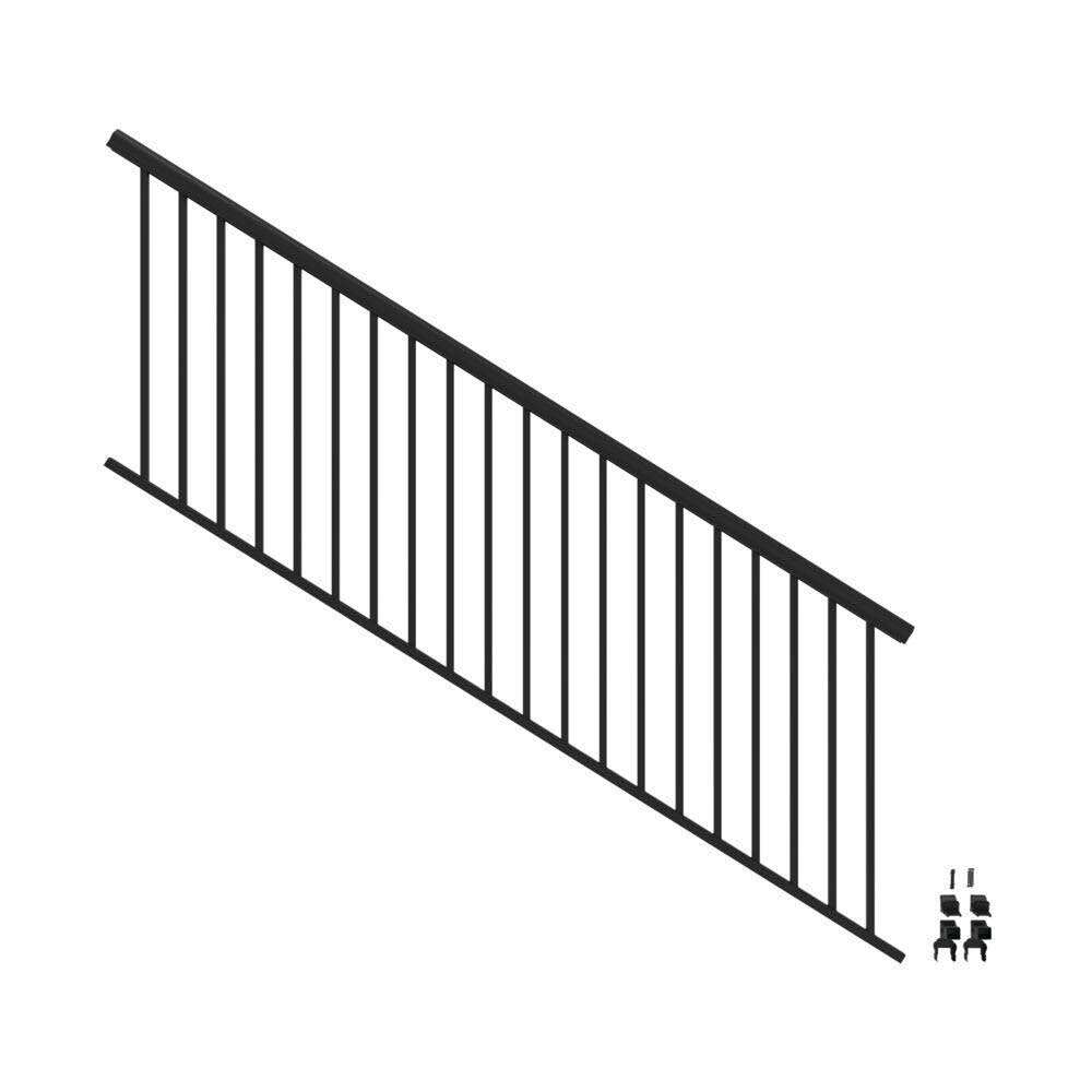 Matte Black Aluminum Decorative Rail Stair Kit F879889