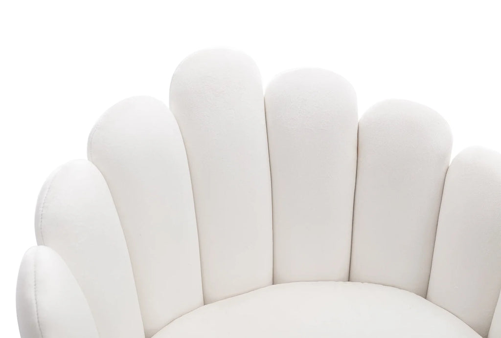 White Velvet Bar Stools Set of 2 with Metal Legs O7712