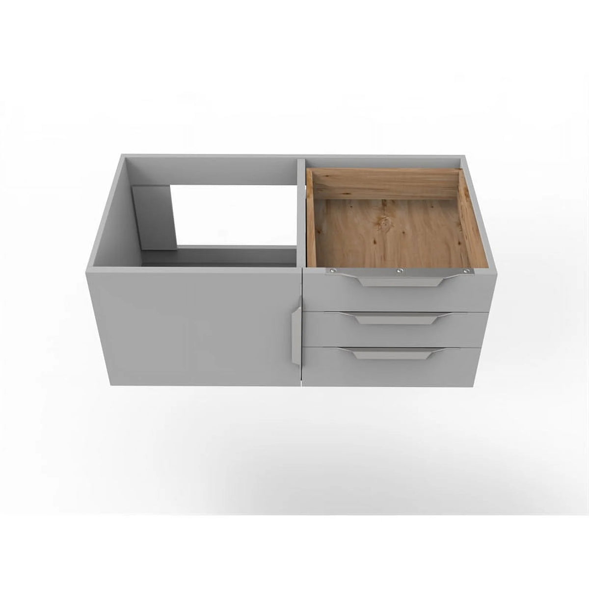 Gray Wood Floating Vanity Base R205