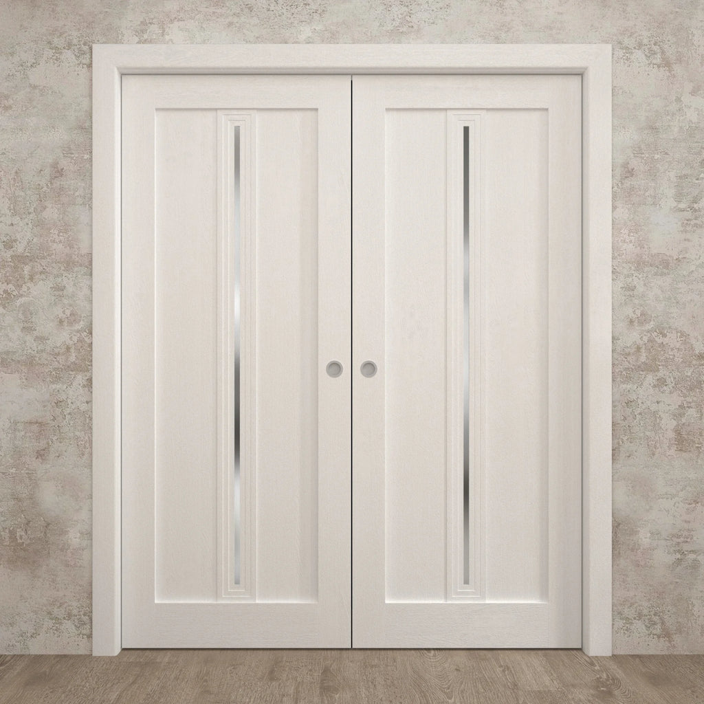 Solid Wood Interior Double Pocket Doors B675966