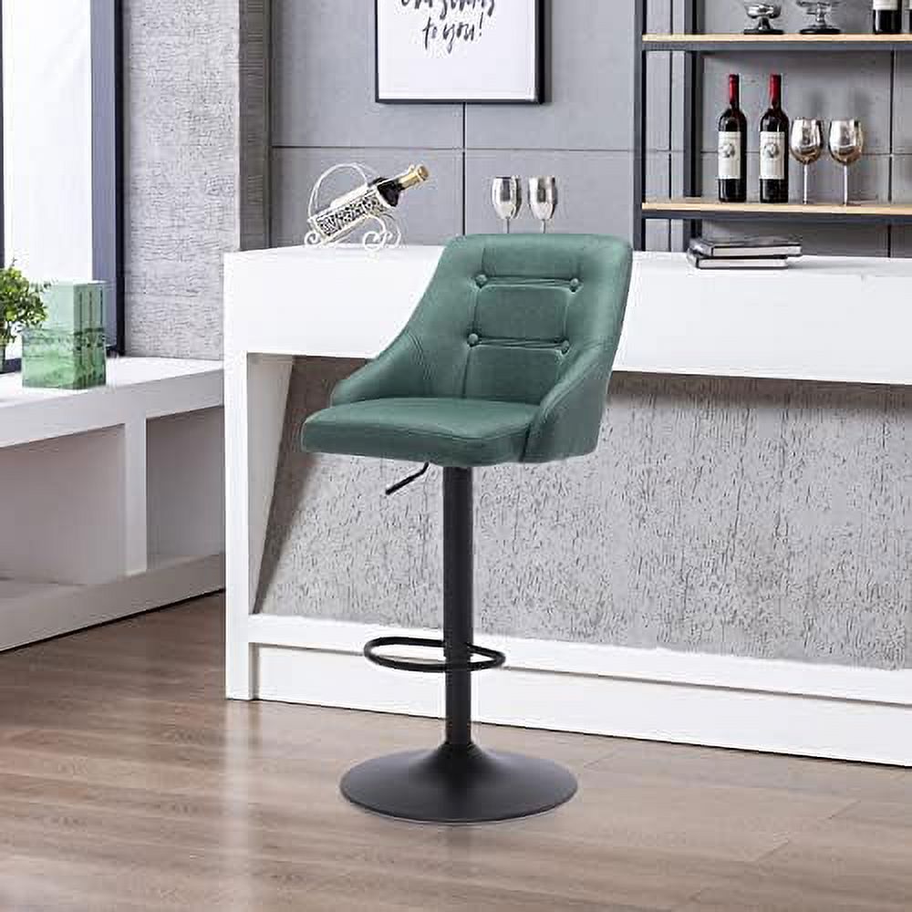 Swivel Fabric Tufted Barstool with Back, Light Grey W60109