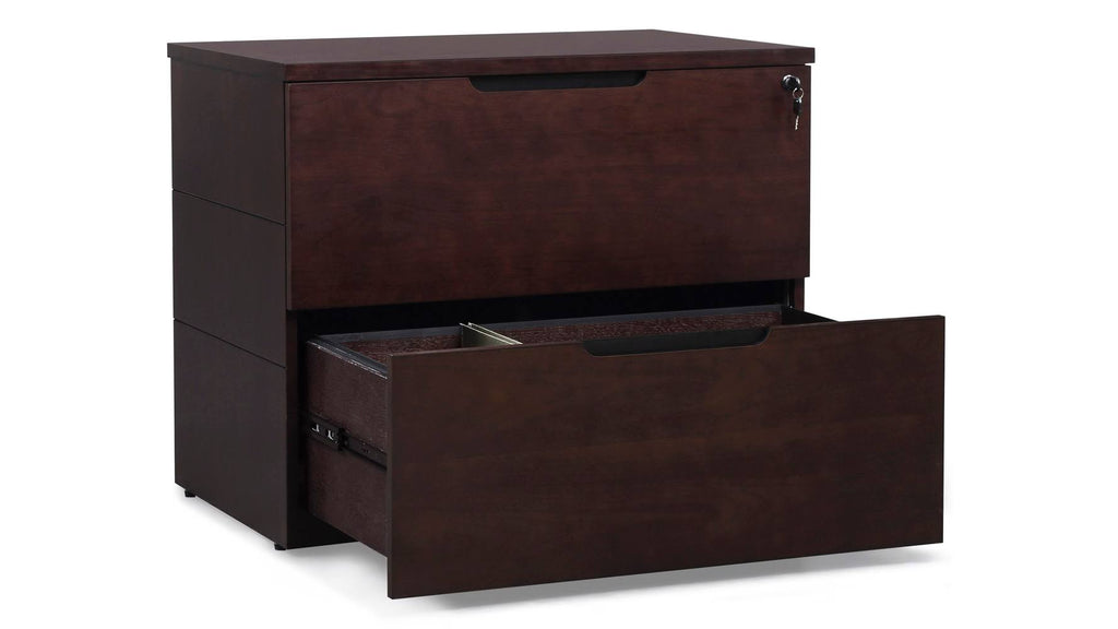 2 Drawer Lateral Filing Cabinet Dark Walnut X3612
