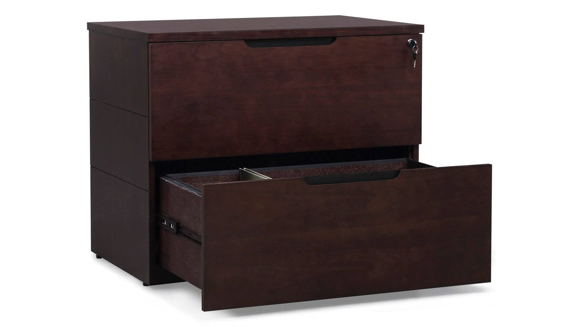 2 Drawer Lateral Filing Cabinet Dark Walnut X3612