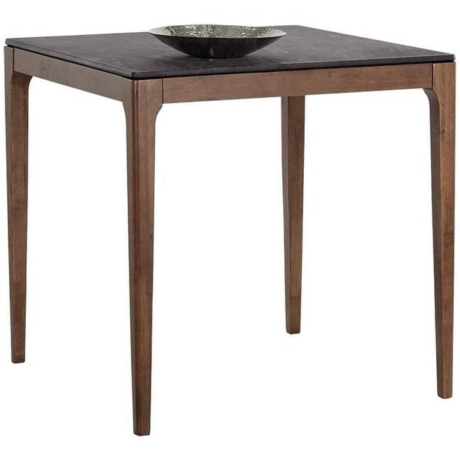 Wood Counter Table Set with 2 Counter Stools in Light Gray D69153