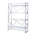 Chrome and White 4 Shelf Wood Bookcase G83146