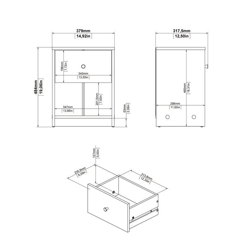 4 Piece Bedroom Set in White Z15247